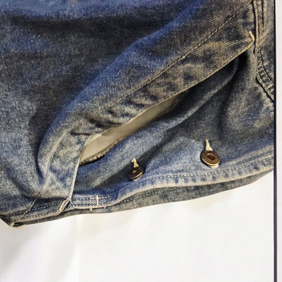 Old Navy Vtg Denim Bib Overalls Mens XL Blue Carpenter Dungarees Button Fly Y2K - Picture 15 of 16